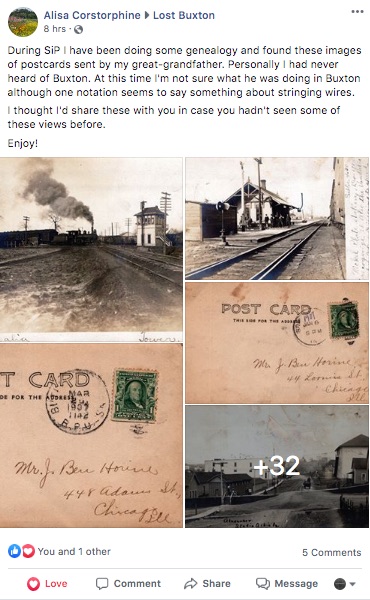 Facebook page containing new Buxton images