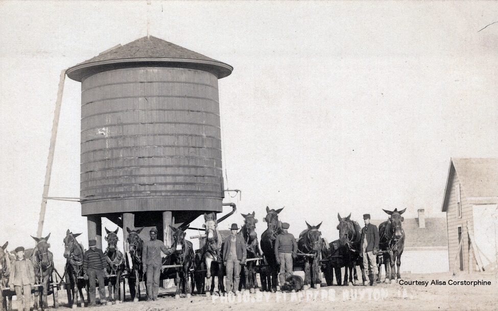 CCC Miners and workers with workhorses